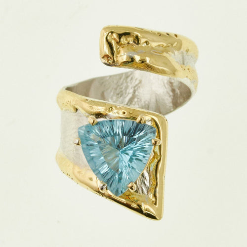14K Gold & Crystalline Silver Sky Blue Topaz Ring - 32859-Shelli Kahl-Renee Taylor Gallery