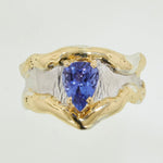 14K Gold & Crystalline Silver Tanzanite Ring - 32861-Shelli Kahl-Renee Taylor Gallery