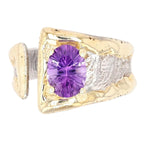 14K Gold & Crystalline Silver Amethyst Ring - 32867-Shelli Kahl-Renee Taylor Gallery