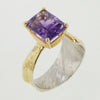 14K Gold & Crystalline Silver Amethyst Ring - 32868-Shelli Kahl-Renee Taylor Gallery