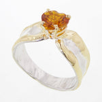 14K Gold & Crystalline Silver Citrine Heart Ring - 32878-Shelli Kahl-Renee Taylor Gallery