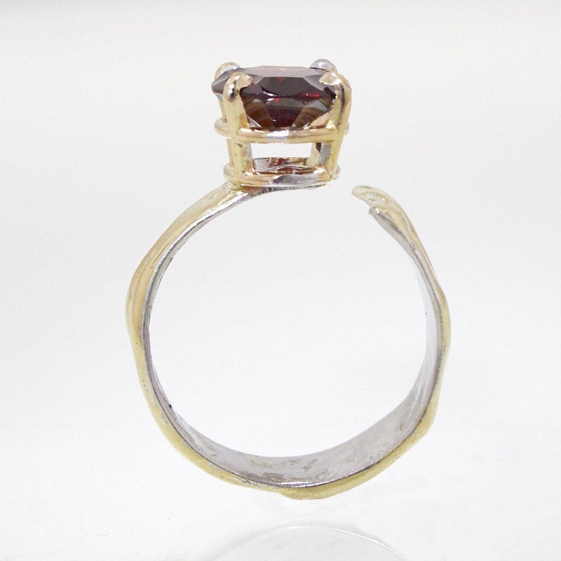 14K Gold & Crystalline Silver Garnet Ring - 32879-Shelli Kahl-Renee Taylor Gallery