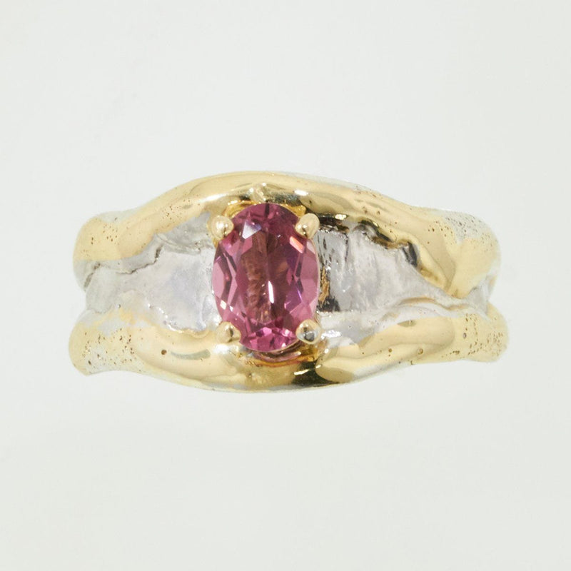 14K Gold & Crystalline Silver Pink Tourmaline Ring - 32880-Shelli Kahl-Renee Taylor Gallery