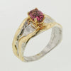 14K Gold & Crystalline Silver Pink Tourmaline Ring - 32880-Fusion Designs-Renee Taylor Gallery
