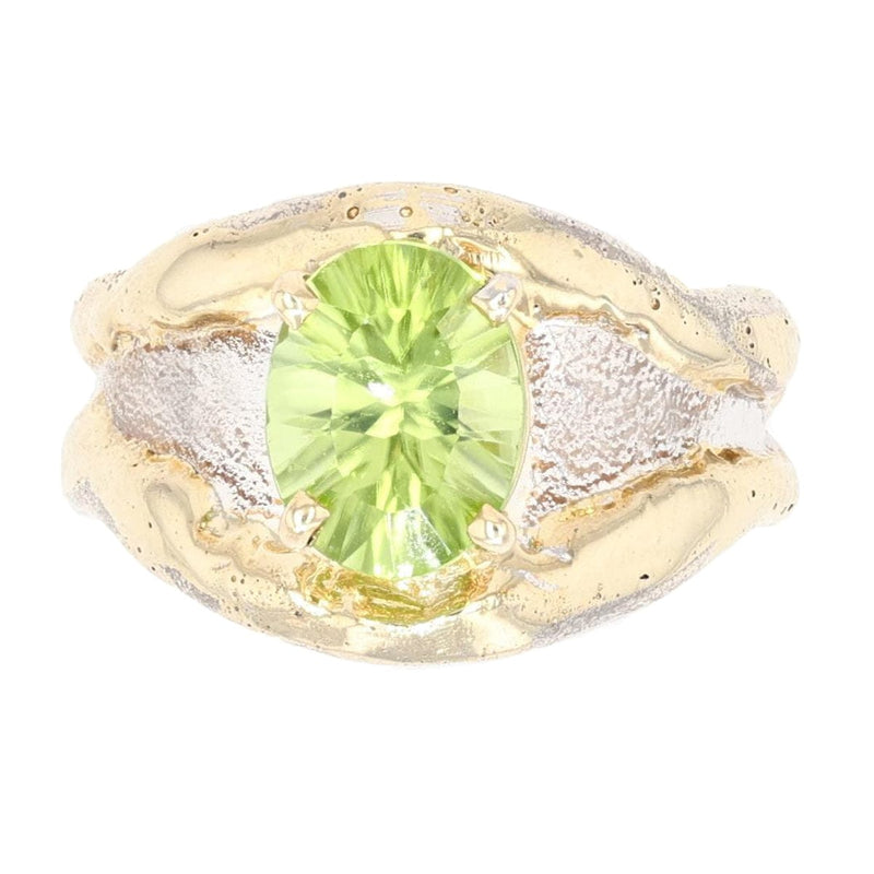 14K Gold & Crystalline Silver Peridot Ring - 32883-Shelli Kahl-Renee Taylor Gallery