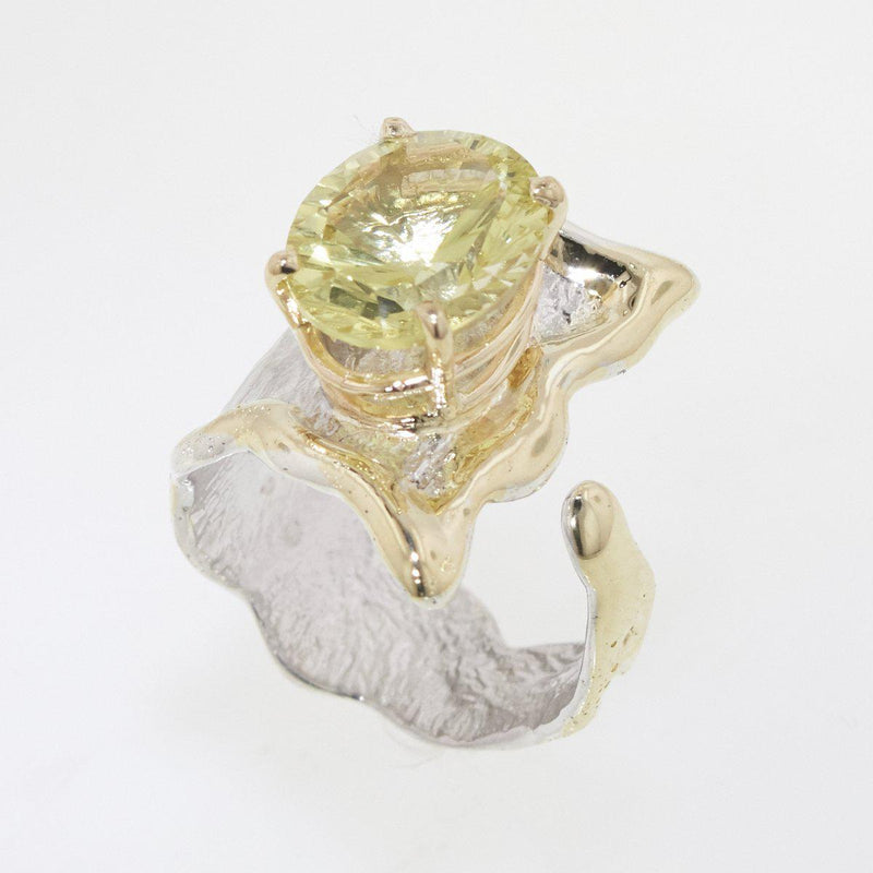 14K Gold & Crystalline Silver Margarita Quartz Ring - 32885-Shelli Kahl-Renee Taylor Gallery
