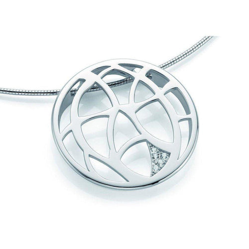 Sterling Silver White Sapphire Pendant - 32/03151-Breuning-Renee Taylor Gallery