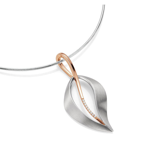 Rose Gold & Rhodium Plated Sterling Silver Sapphire Pendant - 32/03288-RH/R-Breuning-Renee Taylor Gallery