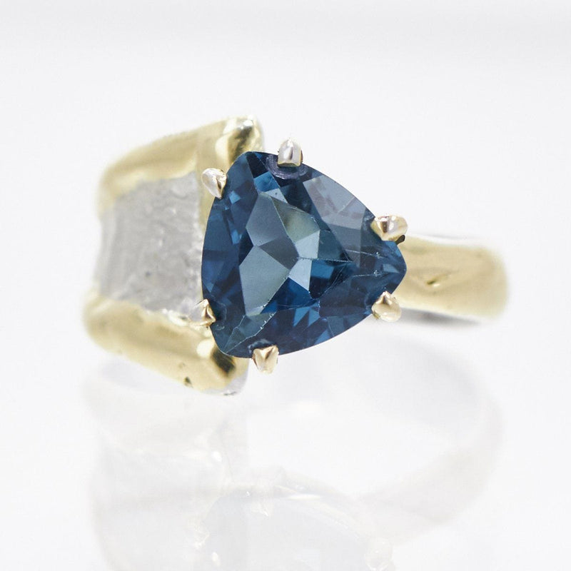 14K Gold & Crystalline Silver London Blue Topaz Ring - 33259-Shelli Kahl-Renee Taylor Gallery