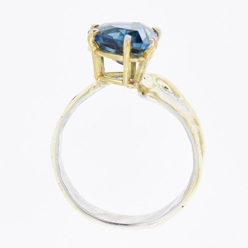 14K Gold & Crystalline Silver London Blue Topaz Ring - 33259-Shelli Kahl-Renee Taylor Gallery