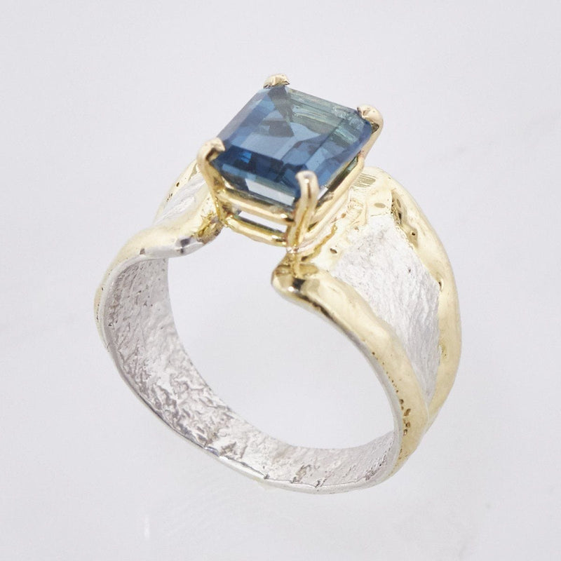 14K Gold & Crystalline Silver London Blue Topaz Ring - 33260-Shelli Kahl-Renee Taylor Gallery