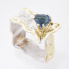 14K Gold & Crystalline Silver London Blue Topaz Ring - 33262-Fusion Designs-Renee Taylor Gallery
