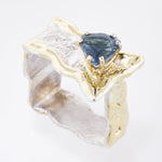 14K Gold & Crystalline Silver London Blue Topaz Ring - 33262-Fusion Designs-Renee Taylor Gallery