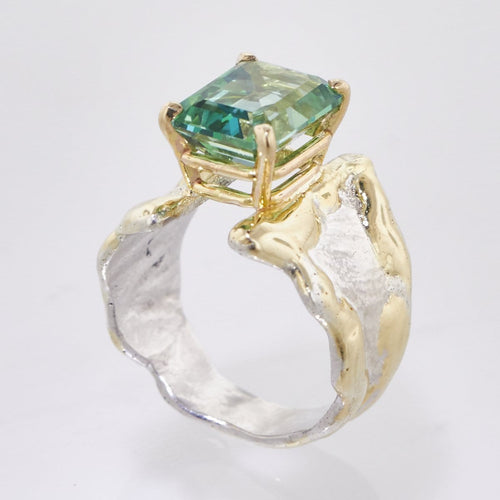 14K Gold & Crystalline Silver Topaz Ring - 33265-Shelli Kahl-Renee Taylor Gallery