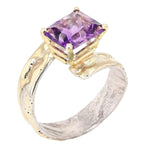 14K Gold & Crystalline Silver Amethyst Ring - 33267-Shelli Kahl-Renee Taylor Gallery