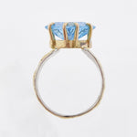14K Gold & Crystalline Silver Blue Topaz Ring - 33270-Fusion Designs-Renee Taylor Gallery