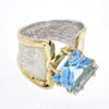 14K Gold & Crystalline Silver Blue Topaz Ring - 33270-Shelli Kahl-Renee Taylor Gallery