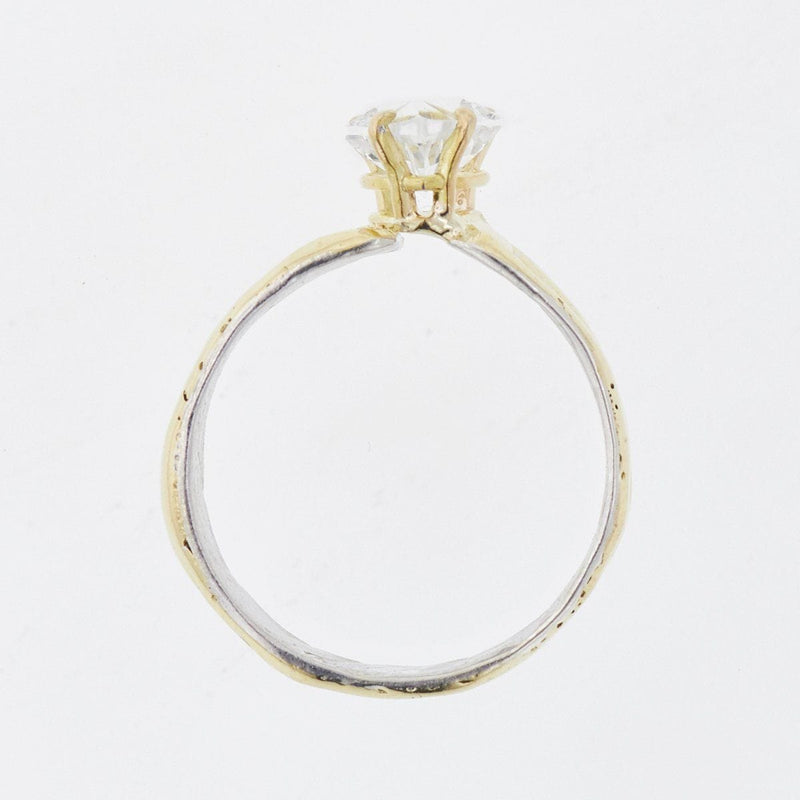 14K Gold & Crystalline Silver White Topaz Heart Ring - 33273-Fusion Designs-Renee Taylor Gallery