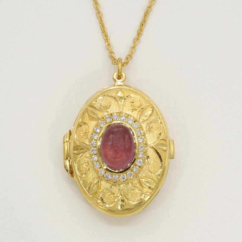 Marika Diamond, Pink TourMline & 14k Gold Necklace - M6089-Marika-Renee Taylor Gallery