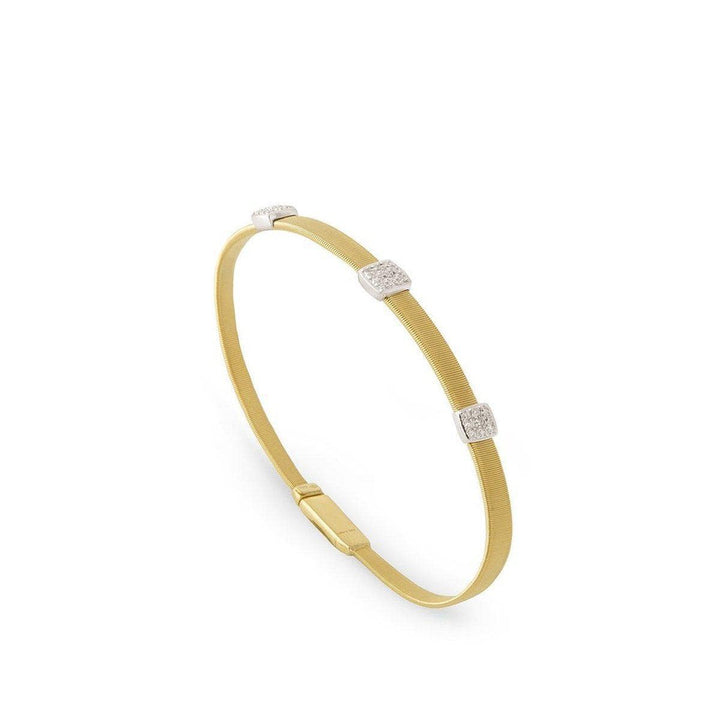 18K Masai Three Station Diamond Bracelet - BG731 B2 YW M5-Marco Bicego-Renee Taylor Gallery
