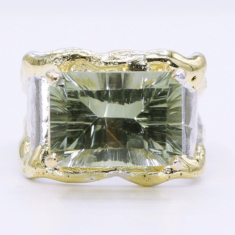 14K Gold & Crystalline Silver Prasiolite Ring - 34496-Shelli Kahl-Renee Taylor Gallery
