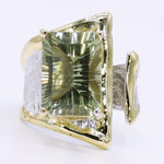 14K Gold & Crystalline Silver Prasiolite Ring - 34497-Shelli Kahl-Renee Taylor Gallery