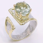 14K Gold & Crystalline Silver Prasiolite Ring - 34500-Shelli Kahl-Renee Taylor Gallery
