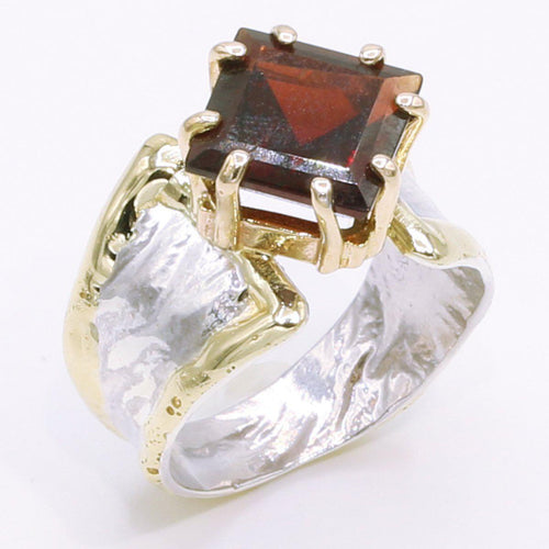 14K Gold & Crystalline Silver Garnet Ring - 34501-Shelli Kahl-Renee Taylor Gallery
