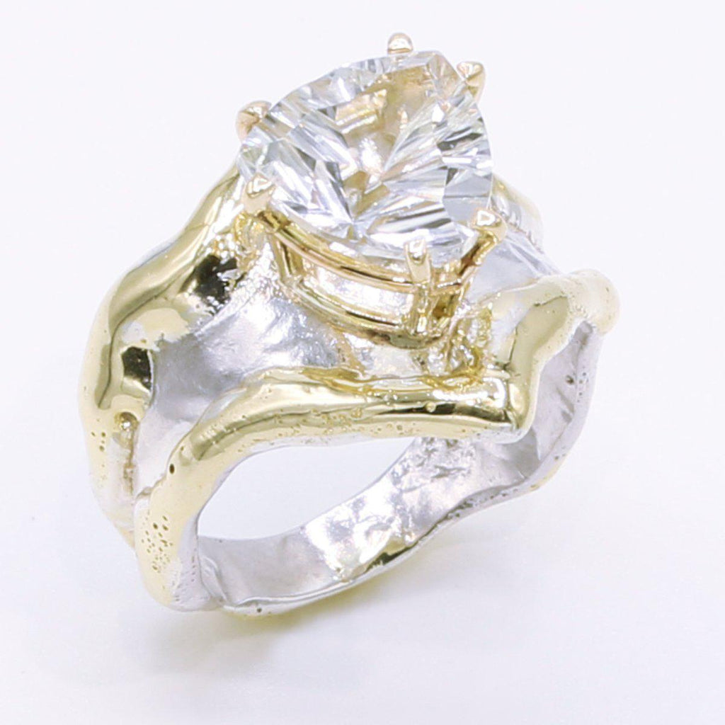 14K Gold & Crystalline Silver White Topaz Ring - 34505-Shelli Kahl-Renee Taylor Gallery
