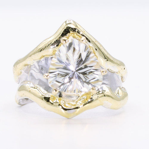 14K Gold & Crystalline Silver White Topaz Ring - 34505-Shelli Kahl-Renee Taylor Gallery