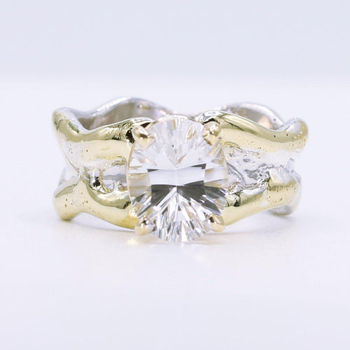 14K Gold & Crystalline Silver White Topaz Ring - 34506-Shelli Kahl-Renee Taylor Gallery