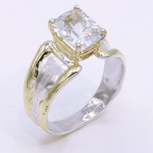 14K Gold & Crystalline Silver White Topaz Ring - 34507-Shelli Kahl-Renee Taylor Gallery