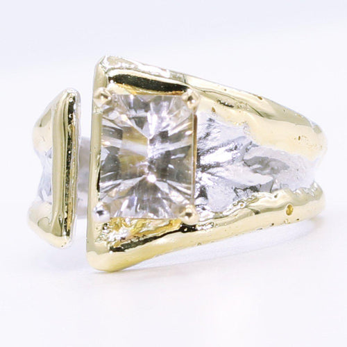 14K Gold & Crystalline Silver White Topaz Ring - 34508-Shelli Kahl-Renee Taylor Gallery