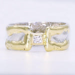 14K Gold & Crystalline Silver Diamond Ring - 34529-Shelli Kahl-Renee Taylor Gallery