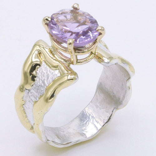 14K Gold & Crystalline Silver Light Amethyst Ring - 34531-Shelli Kahl-Renee Taylor Gallery