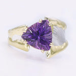 14K Gold & Crystalline Silver Amethyst Ring - 34532-Shelli Kahl-Renee Taylor Gallery