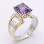 14K Gold & Crystalline Silver Amethyst Ring - 34535-Shelli Kahl-Renee Taylor Gallery