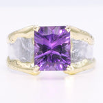 14K Gold & Crystalline Silver Amethyst Ring - 34535-Shelli Kahl-Renee Taylor Gallery