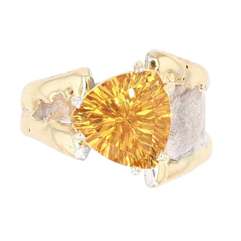 14K Gold & Crystalline Silver Citrine Ring - 34541-Shelli Kahl-Renee Taylor Gallery