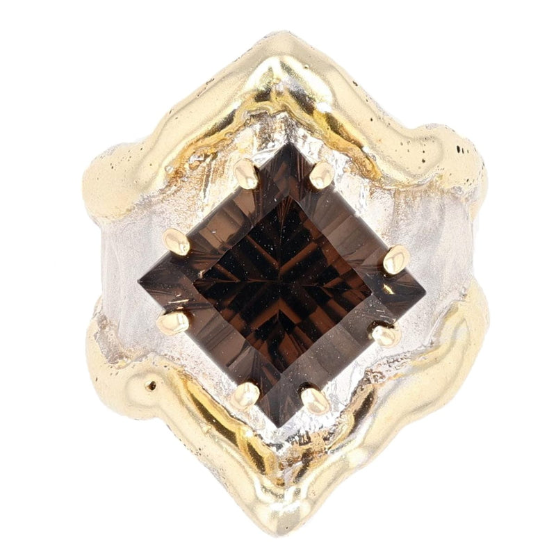 14K Gold & Crystalline Silver Smoky Quartz Ring - 34544-Shelli Kahl-Renee Taylor Gallery