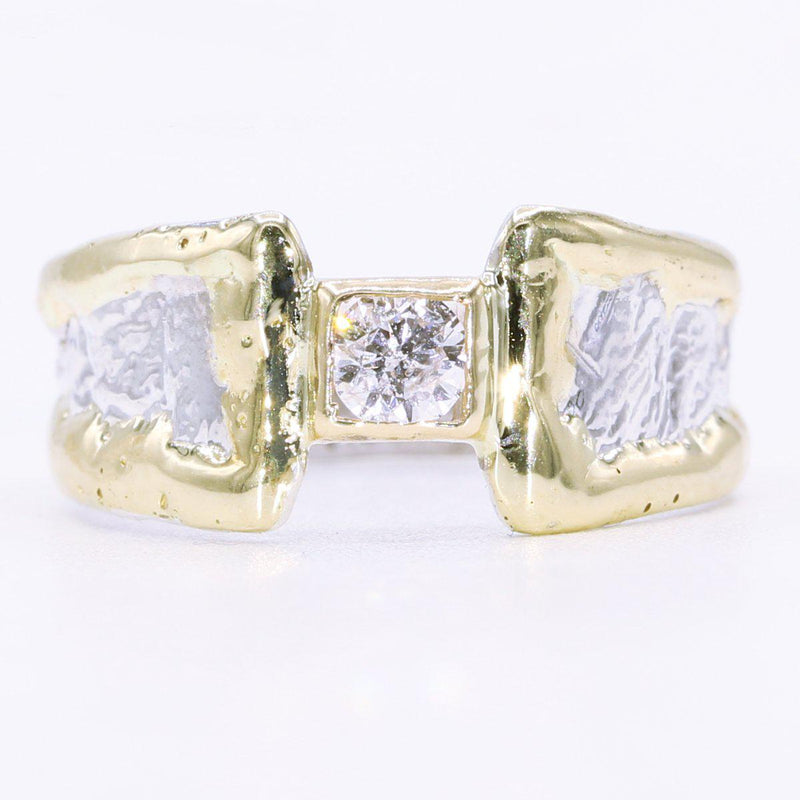 14K Gold & Crystalline Silver Diamond Ring - 34895-Shelli Kahl-Renee Taylor Gallery