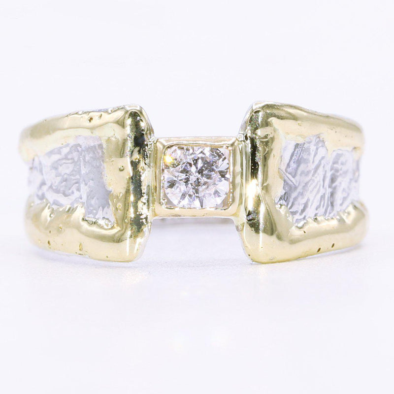 14K Gold & Crystalline Silver Diamond Ring - 34895-Shelli Kahl-Renee Taylor Gallery