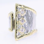 14K Gold & Crystalline Silver Diamond Ring - 34896-Shelli Kahl-Renee Taylor Gallery