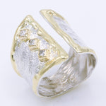 14K Gold & Crystalline Silver Diamond Ring - 34898-Shelli Kahl-Renee Taylor Gallery