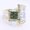 14K Gold & Crystalline Silver Prasiolite Ring - 34900-Shelli Kahl-Renee Taylor Gallery