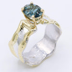 14K Gold & Crystalline Silver London Blue Topaz Ring - 34904-Shelli Kahl-Renee Taylor Gallery