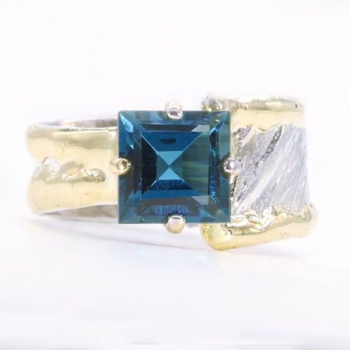 14K Gold & Crystalline Silver London Blue Topaz Ring - 34905-Shelli Kahl-Renee Taylor Gallery