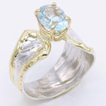 14K Gold & Crystalline Silver Sky Blue Topaz Ring - 34907-Shelli Kahl-Renee Taylor Gallery
