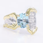 14K Gold & Crystalline Silver Sky Blue Topaz Ring - 34907-Shelli Kahl-Renee Taylor Gallery