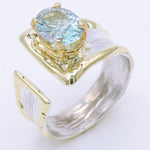 14K Gold & Crystalline Silver Sky Blue Topaz Ring - 34908-Shelli Kahl-Renee Taylor Gallery